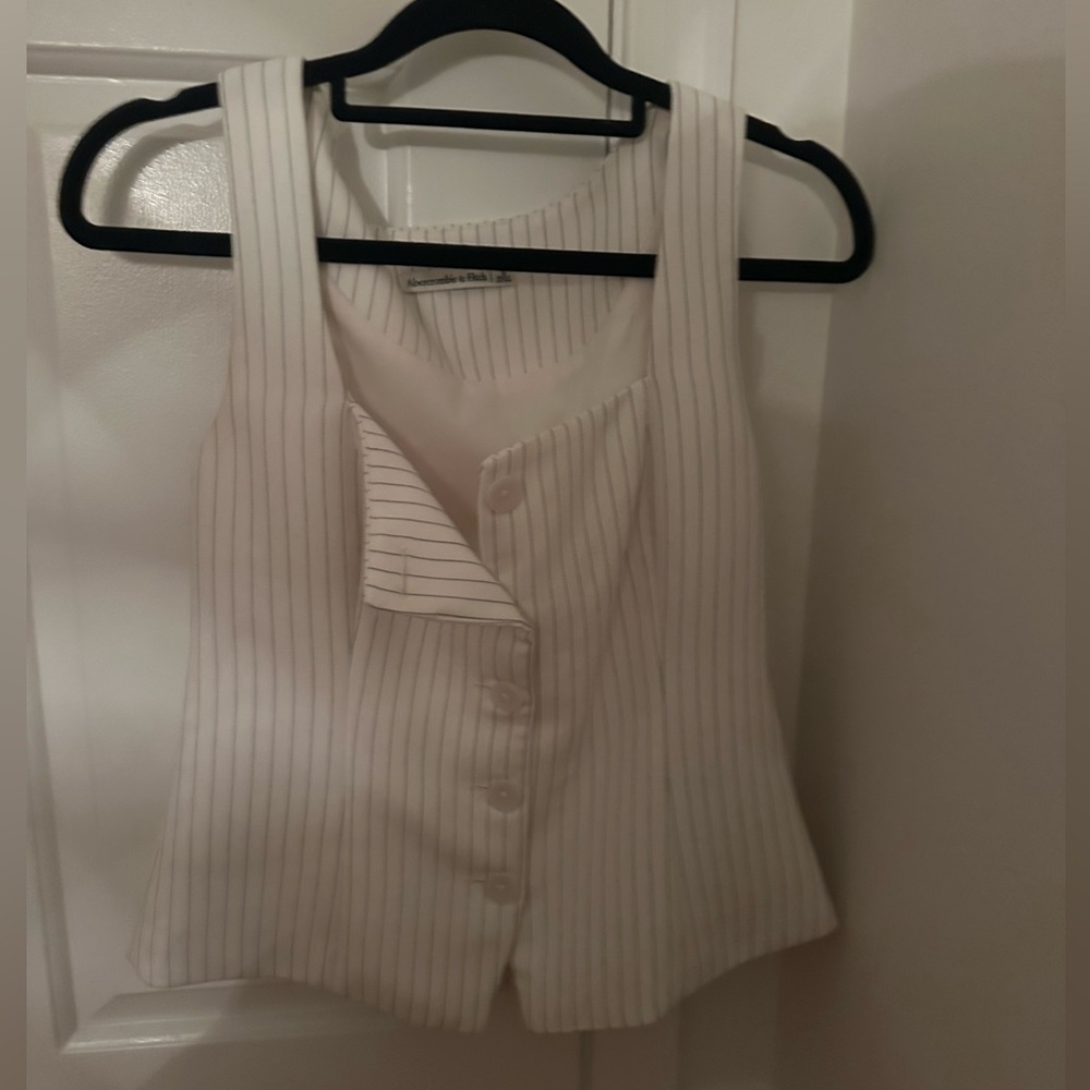 Abercrombie & Fitch Pinstripe Tailored Button Front Vest